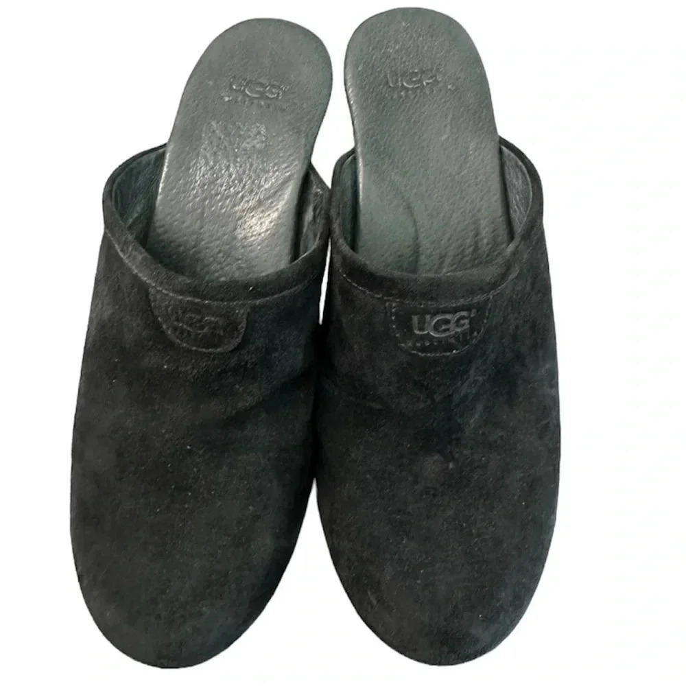 UGG Black Suede Mule Clogs